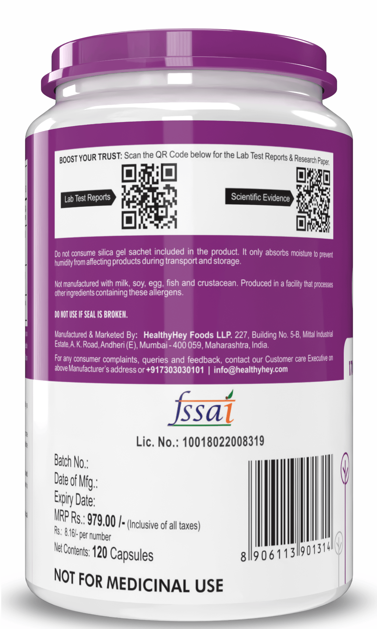 HealthyHey Nutrition Capsule Copper Gluconate, Support Bone Health - Highly Bioavailable Form - Non-GMO, Gluten Free -120 Veg. Capsules