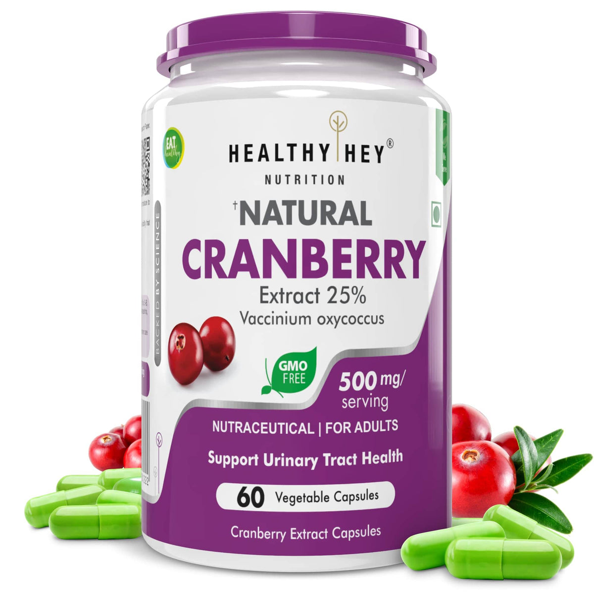 HealthyHey Nutrition Capsule Cranberry Extract, Support Urinary Tract Health (UTI) , 60 Veg Capsules