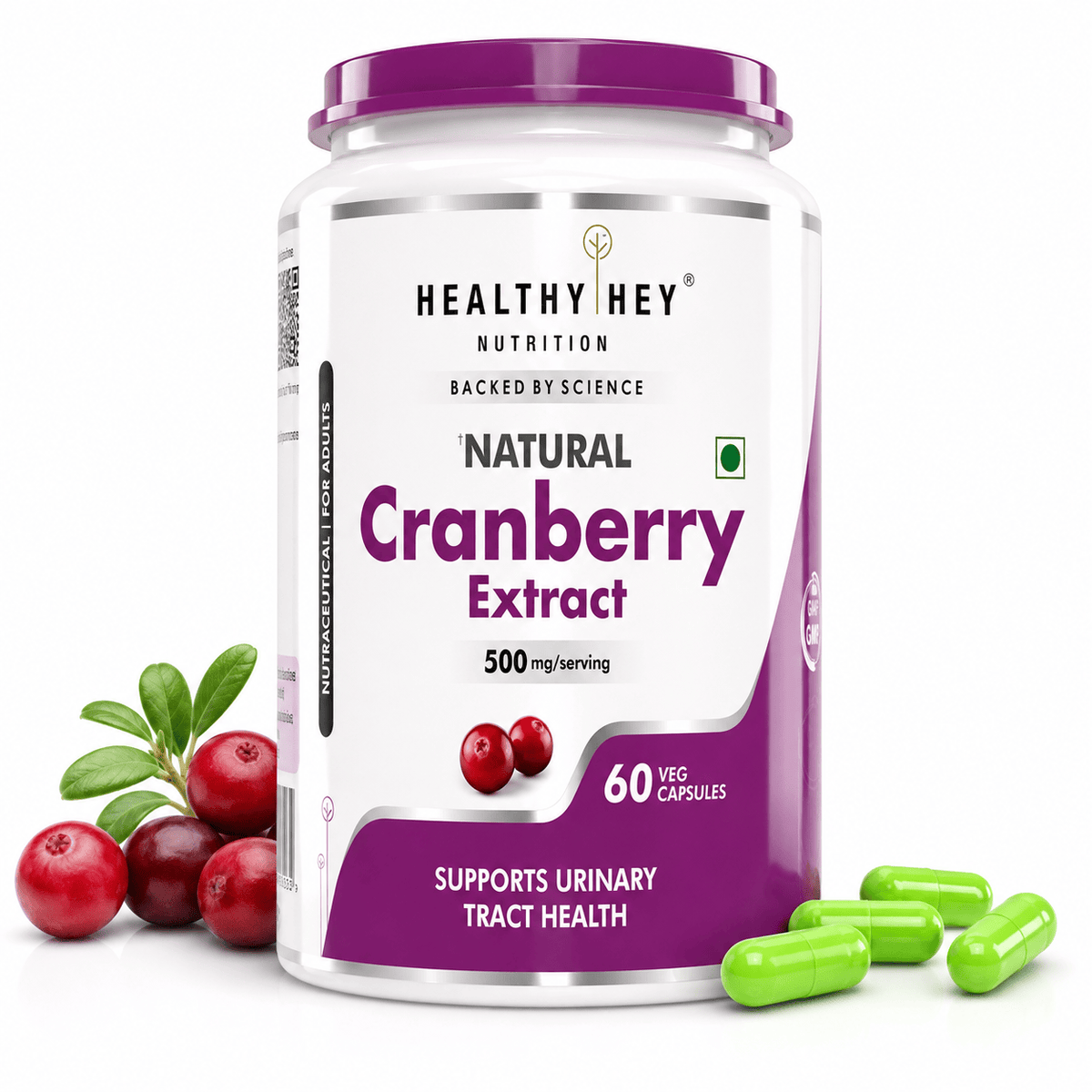 HealthyHey Nutrition Capsule Cranberry Extract, Support Urinary Tract Health (UTI) , 60 Veg Capsules