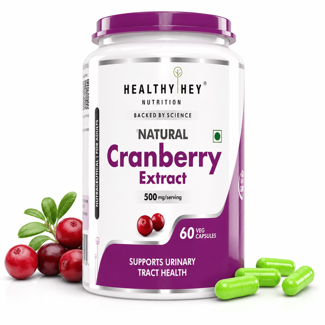 HealthyHey Nutrition Capsule Cranberry Extract, Support Urinary Tract Health (UTI) , 60 Veg Capsules