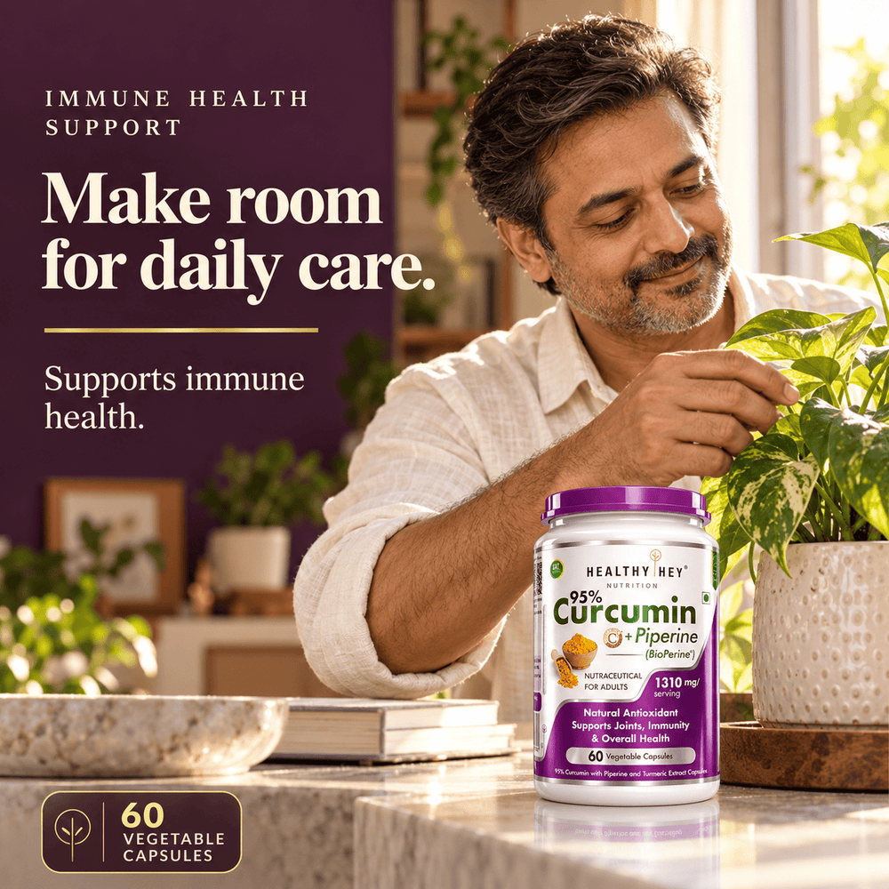 HealthyHey Nutrition Capsule Curcumin with BioPerine (Piperine) 1310 mg - Veg Capsules