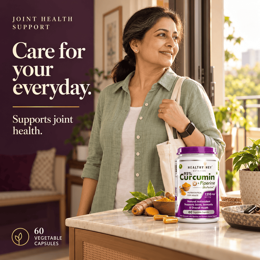 HealthyHey Nutrition Capsule Curcumin with BioPerine (Piperine) 1310 mg - Veg Capsules