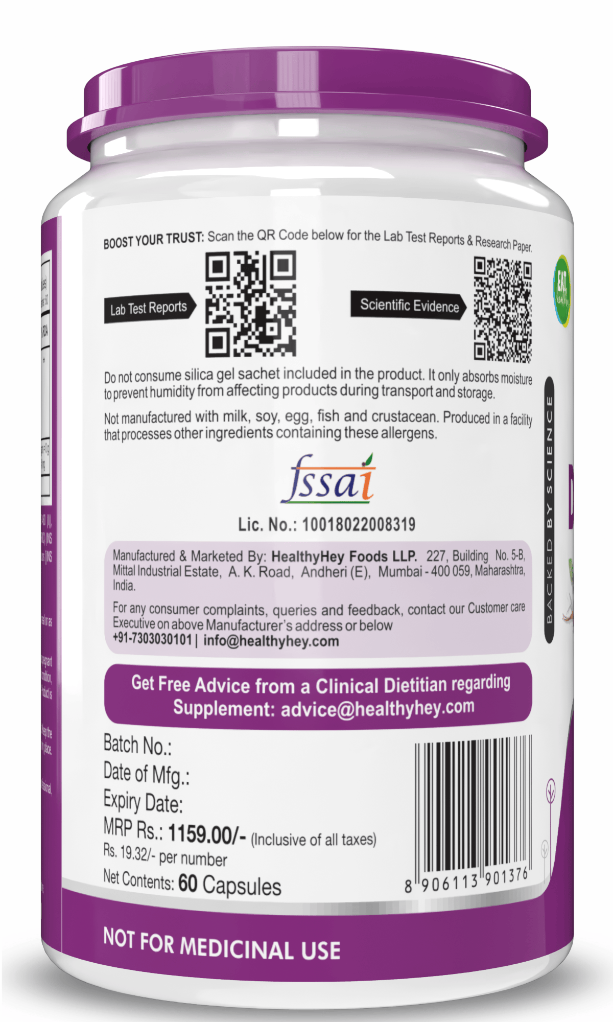 HealthyHey Nutrition Capsule Dandelion Root Extract, -Natural - 10:1 Ratio - Natural Diuretic & Support Digestion, 60 Veg Capsules