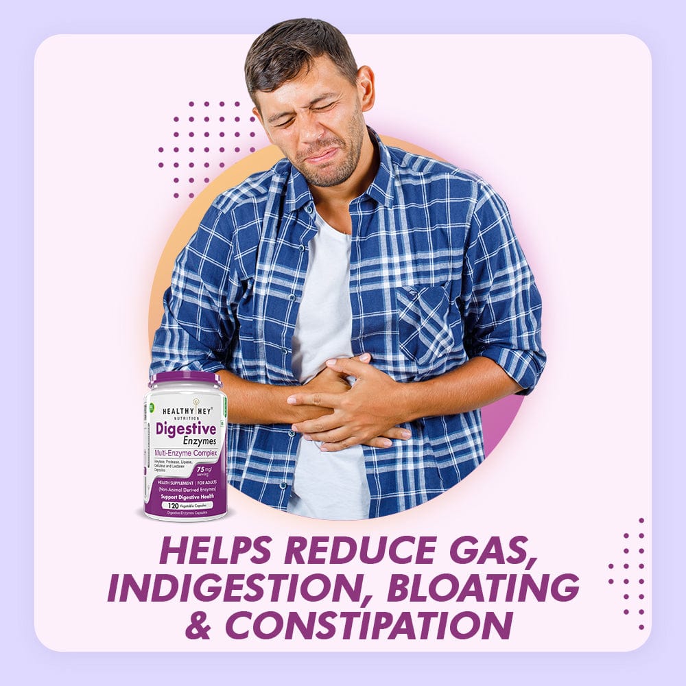 HealthyHey Nutrition Capsule Digestive Enzyme, Support Digestive Health- Multi-Enzyme Complex - 75mg