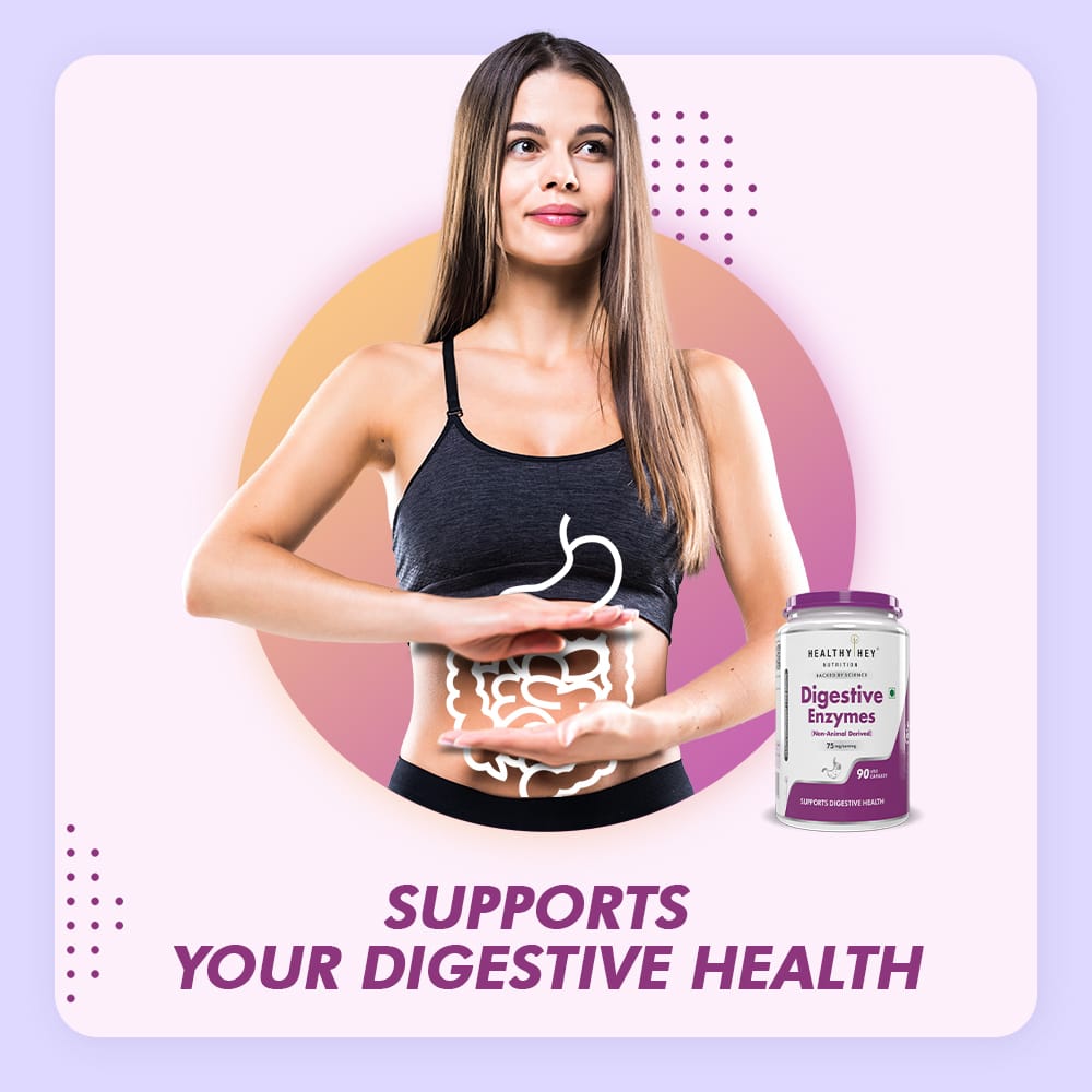 HealthyHey Nutrition Capsule Digestive Enzyme, Support Digestive Health- Multi-Enzyme Complex - 75mg