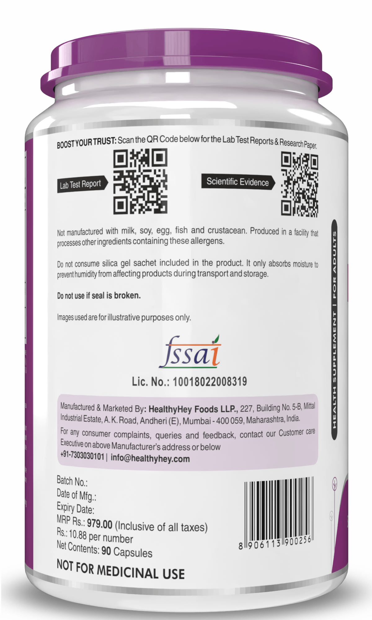 HealthyHey Nutrition Capsule Digestive Enzyme, Support Digestive Health- Multi-Enzyme Complex - 75mg