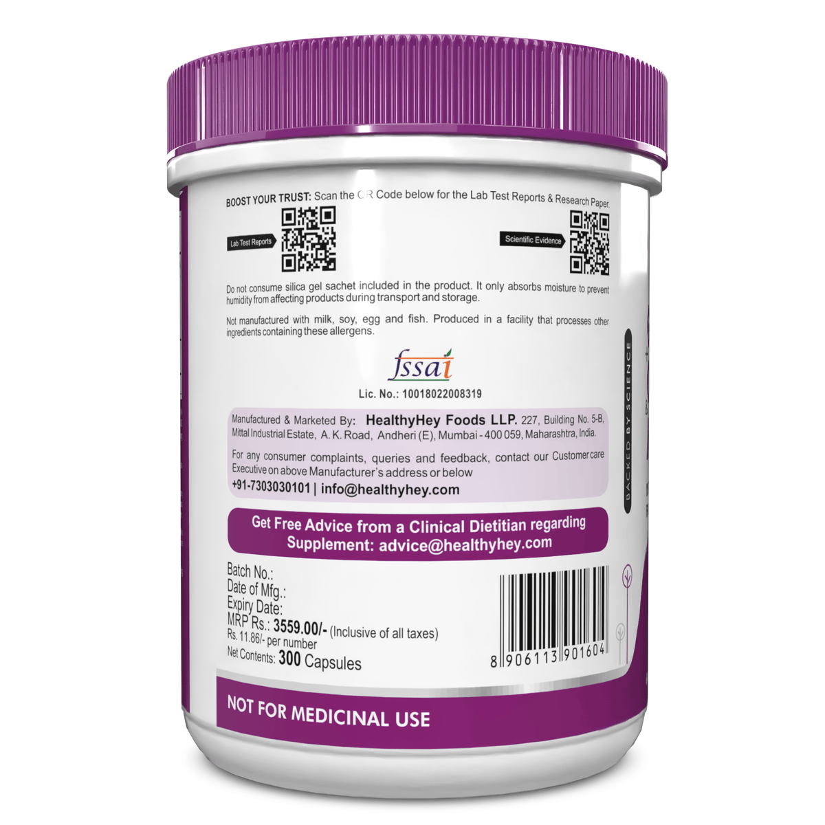 HealthyHey Nutrition Capsule Double Strength Glucosamine Chondroitin and MSM, Support Bone & joint Health for Cartilage; Joint and Bone