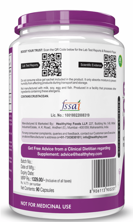 HealthyHey Nutrition Capsule Double Strength Glucosamine Chondroitin and MSM, Support Bone & joint Health for Cartilage; Joint and Bone