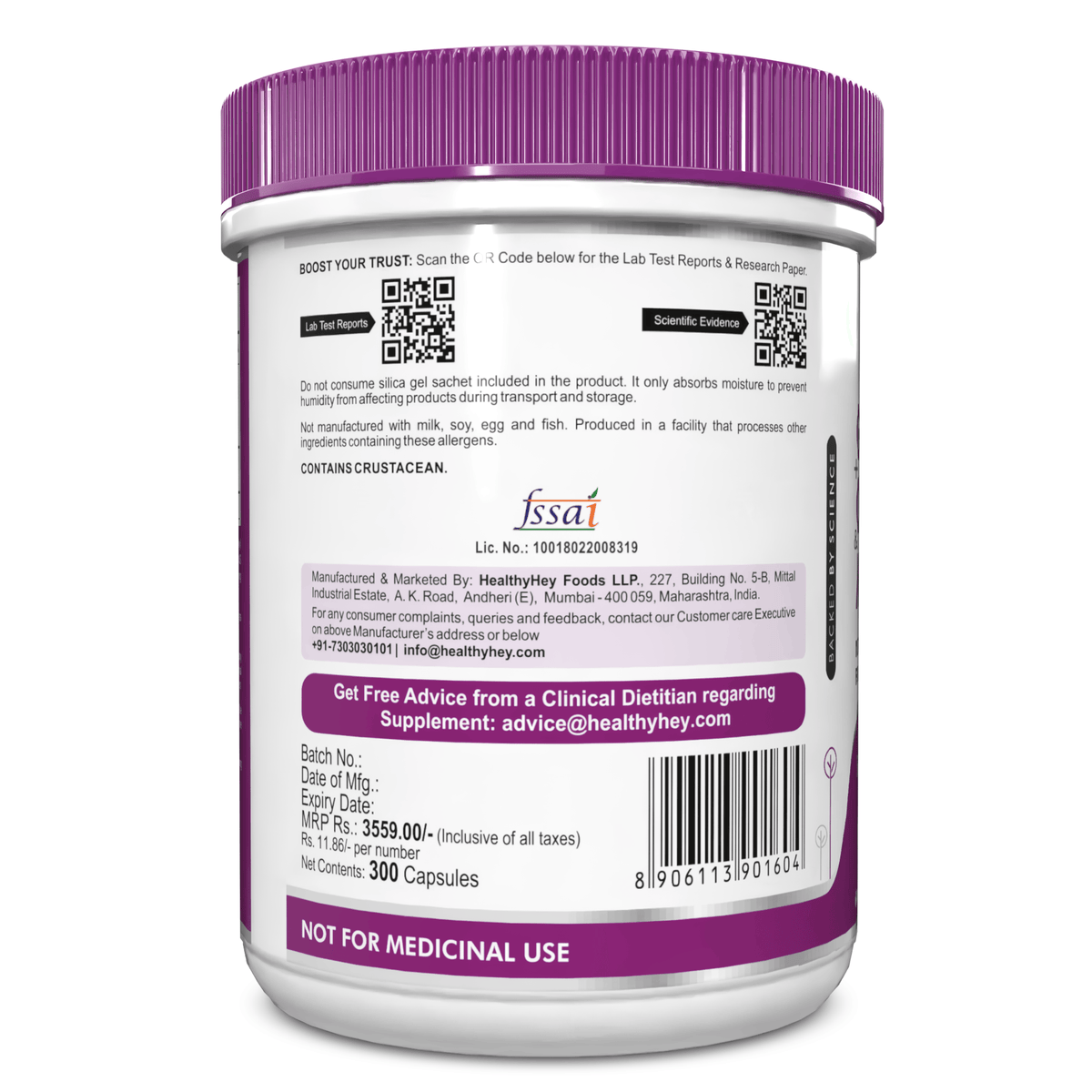 HealthyHey Nutrition Capsule Double Strength Glucosamine Chondroitin and MSM, Support Bone & joint Health for Cartilage; Joint and Bone