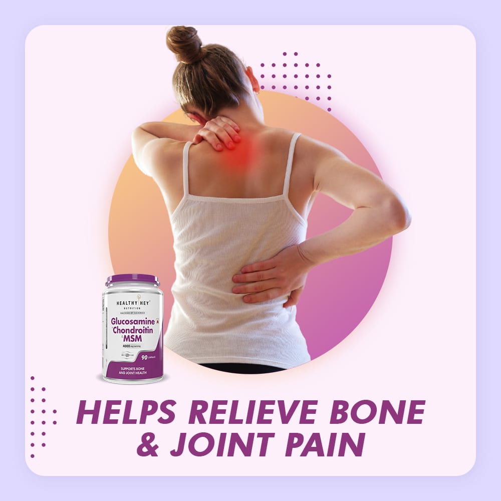 HealthyHey Nutrition Capsule Double Strength Glucosamine Chondroitin and MSM, Support Bone & joint Health for Cartilage; Joint and Bone