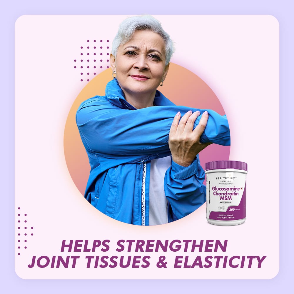HealthyHey Nutrition Capsule Double Strength Glucosamine Chondroitin and MSM, Support Bone & joint Health for Cartilage; Joint and Bone