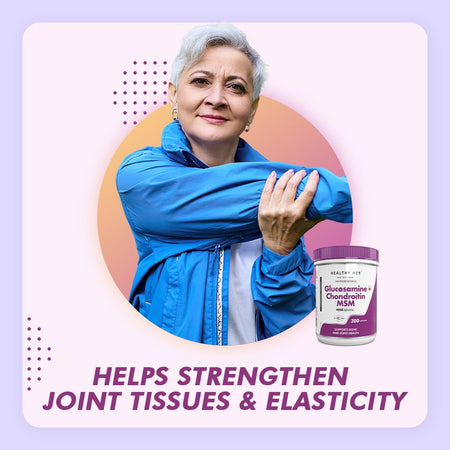 HealthyHey Nutrition Capsule Double Strength Glucosamine Chondroitin and MSM, Support Bone & joint Health for Cartilage; Joint and Bone
