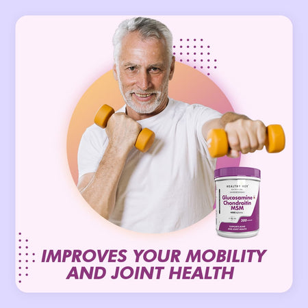 HealthyHey Nutrition Capsule Double Strength Glucosamine Chondroitin and MSM, Support Bone & joint Health for Cartilage; Joint and Bone