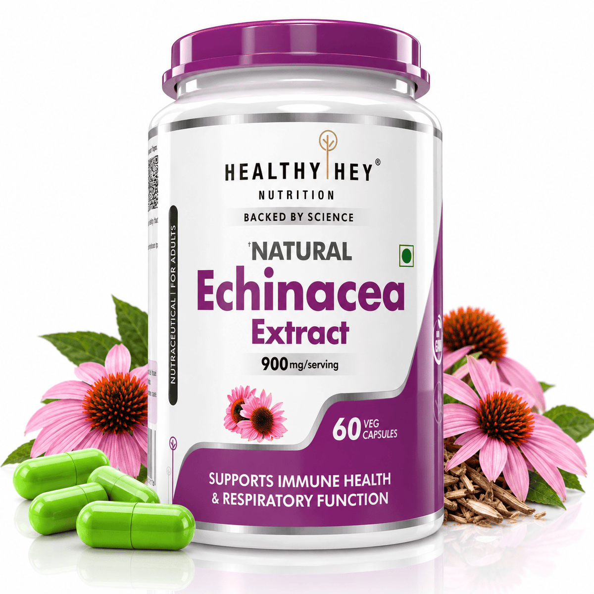 HealthyHey Nutrition Capsule Echinacea Extract, Support Immune Health 60 veg capsules