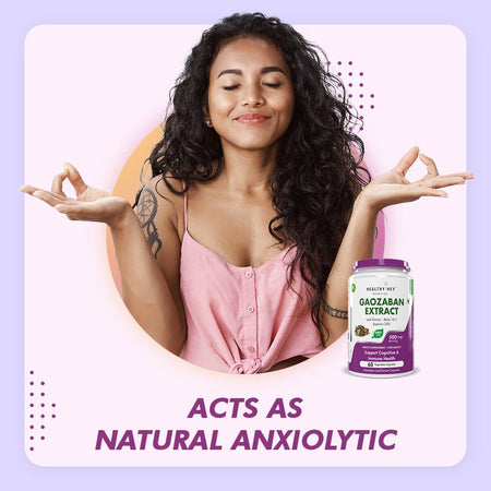 HealthyHey Nutrition Capsule Gaozaban leaf extract, Support Cognitive & Immune Health 10:1, 500mg serving, 60 veg capsules