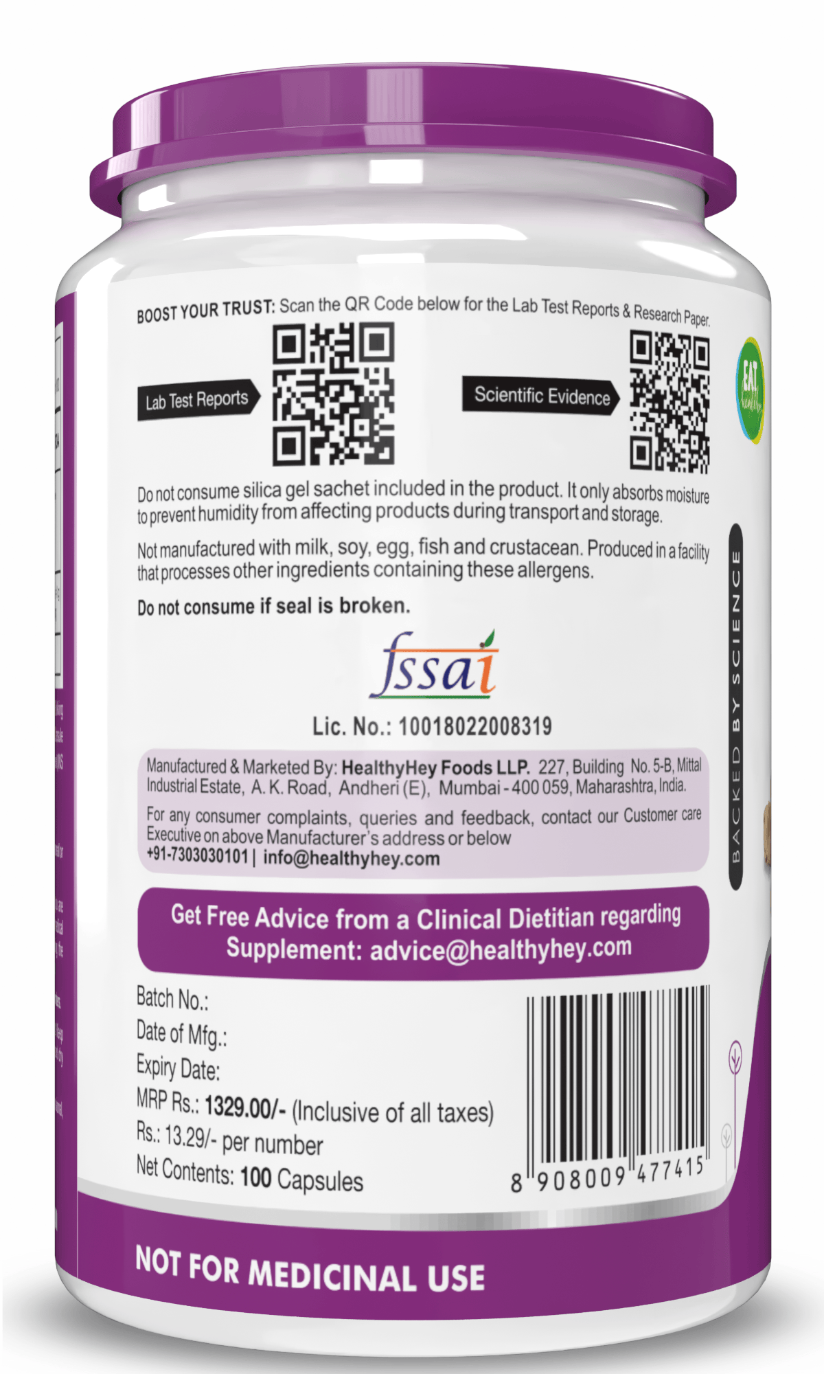 HealthyHey Nutrition Capsule Ginger Extract, Antioxidant & support Immune Health 5% Gingerols -100 Veg Capsules
