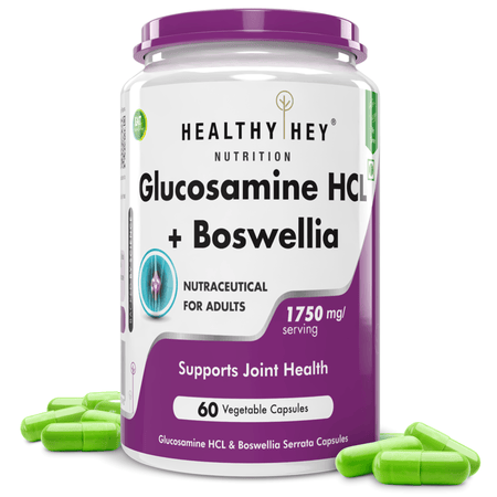 HealthyHey Nutrition Capsule Glucosamine HCL + Boswellia, Support Joint Health - 60 veg capsules