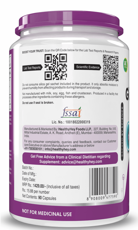 HealthyHey Nutrition Capsule Glucosamine HCL + Boswellia, Support Joint Health - 60 veg capsules