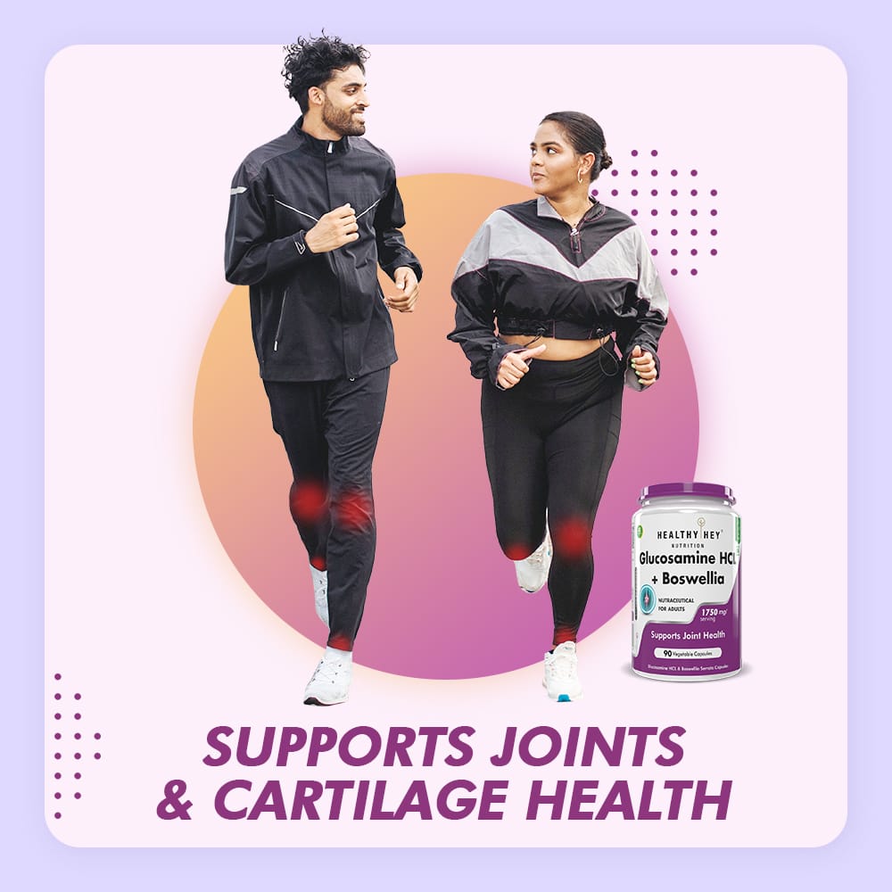 HealthyHey Nutrition Capsule Glucosamine HCL + Boswellia, Support Joint Health - 60 veg capsules