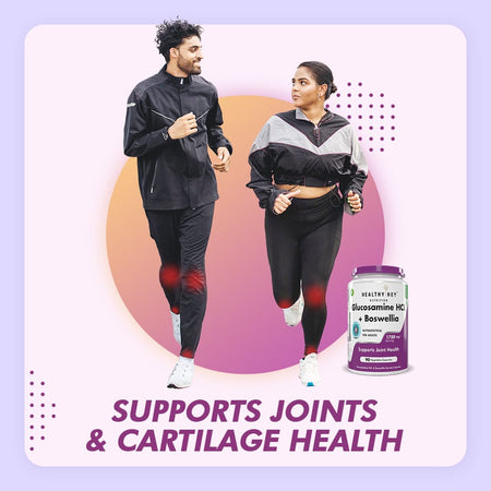 HealthyHey Nutrition Capsule Glucosamine HCL + Boswellia, Support Joint Health - 60 veg capsules