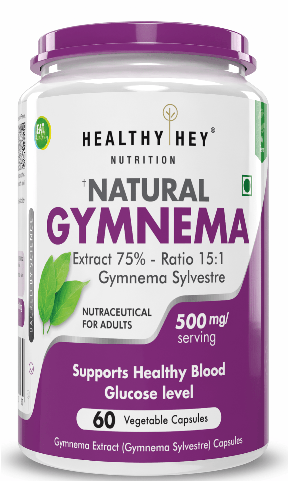 HealthyHey Nutrition Capsule Gymnema Sylvestre for Blood Sugar, Support and Metabolism,60 Veg Capsules, 2 Month Supply