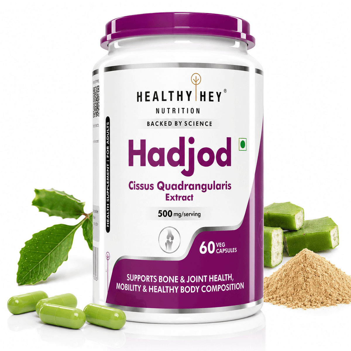 HealthyHey Nutrition Capsule HADJOD Cissus Quadrangularis Extract  60 Vegetable Capsules