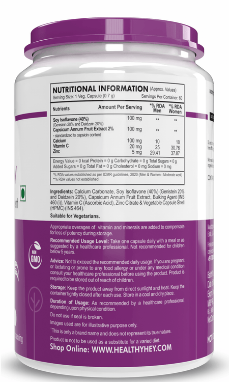 HealthyHey Nutrition Capsule HairVgrow, Natural Hair Growth and Stop Hair fall Formula- 60 Veg Capsules