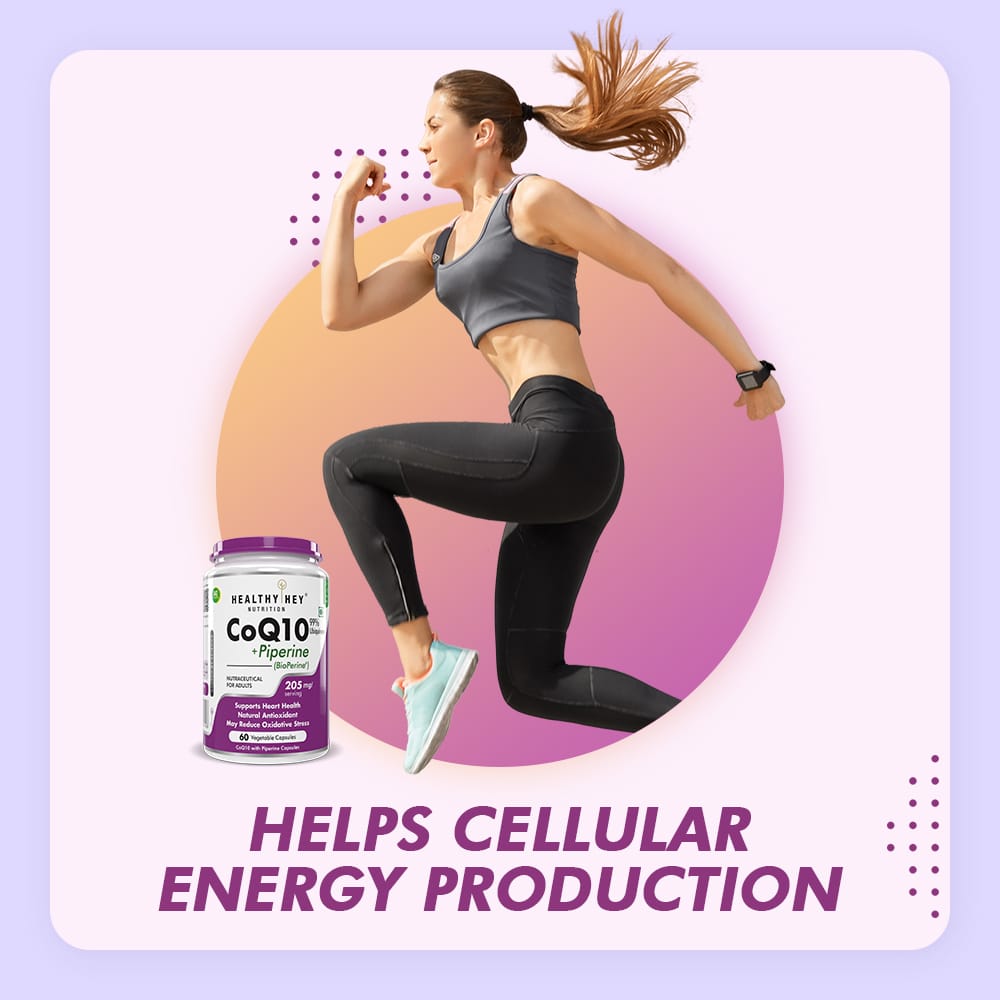 HealthyHey Nutrition Capsule High Absorption CoQ10 with BioPerine,Support Heart Health - 60 veg Capsules