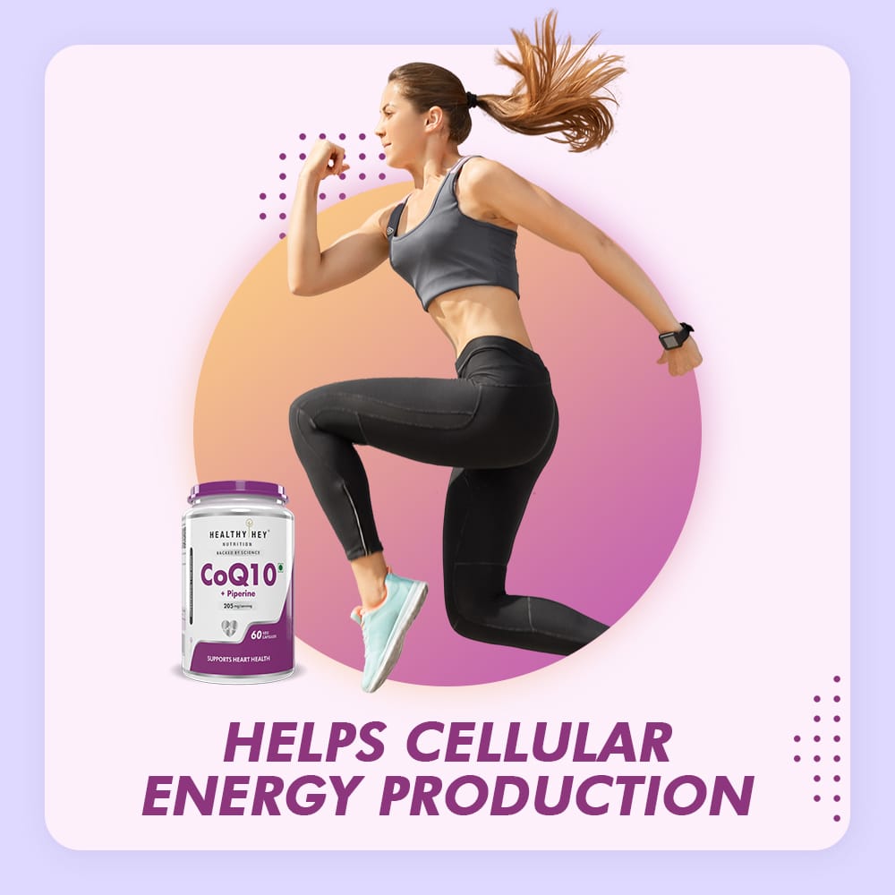 HealthyHey Nutrition Capsule High Absorption CoQ10 with BioPerine,Support Heart Health - 60 veg Capsules