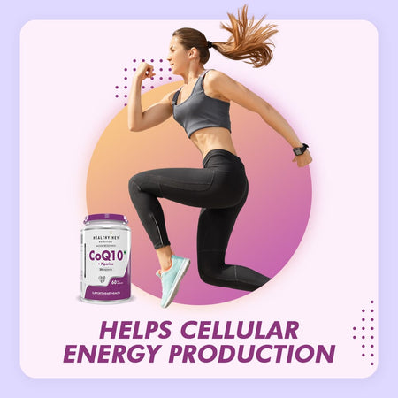 HealthyHey Nutrition Capsule High Absorption CoQ10 with BioPerine,Support Heart Health - 60 veg Capsules