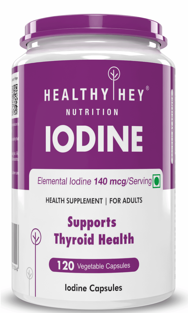 HealthyHey Nutrition Capsule Iodine | Supplement to Support The Thyroid and Maintain Healthy Cellular Metabolism* | 120 Veg Capsules