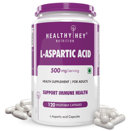 HealthyHey Nutrition Capsule L-Aspartic Acid, Support Immune Health -120 veg capsules
