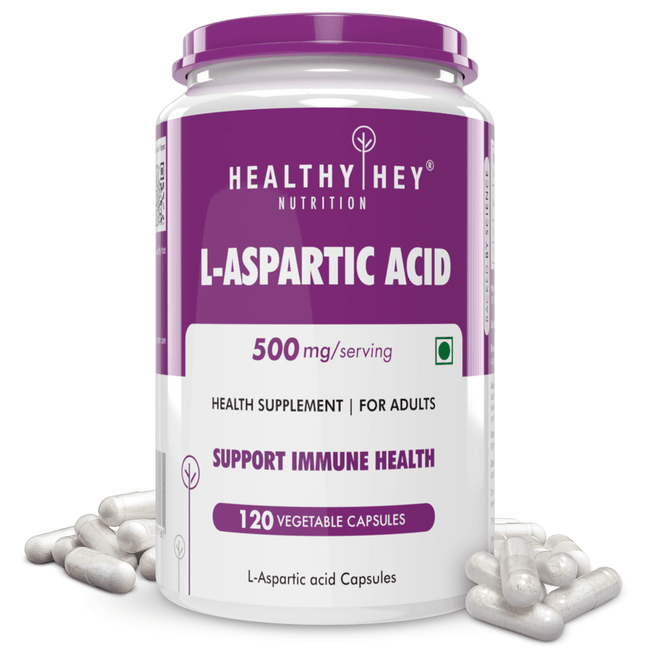 HealthyHey Nutrition Capsule L-Aspartic Acid, Support Immune Health -120 veg capsules