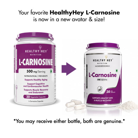 HealthyHey Nutrition Capsule L-Carnosine, Supports Healthy Aging 30 vegetable capsules