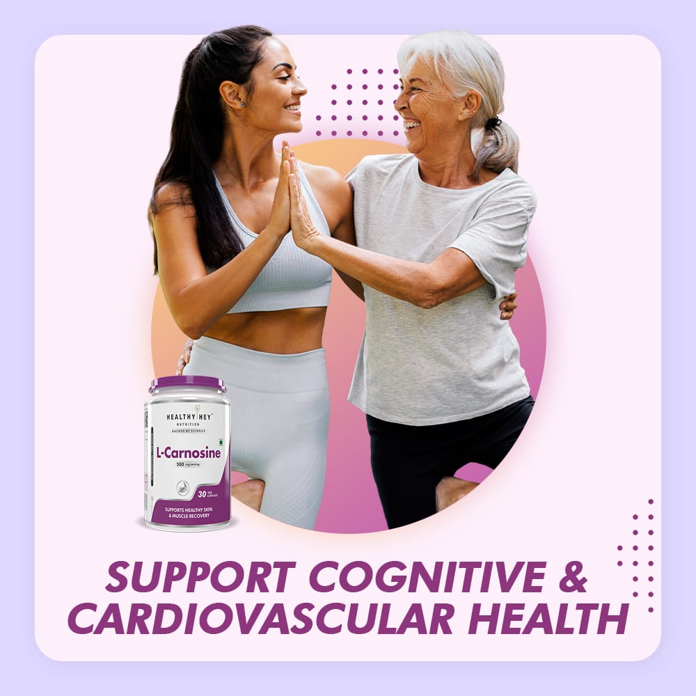HealthyHey Nutrition Capsule L-Carnosine, Supports Healthy Aging 30 vegetable capsules