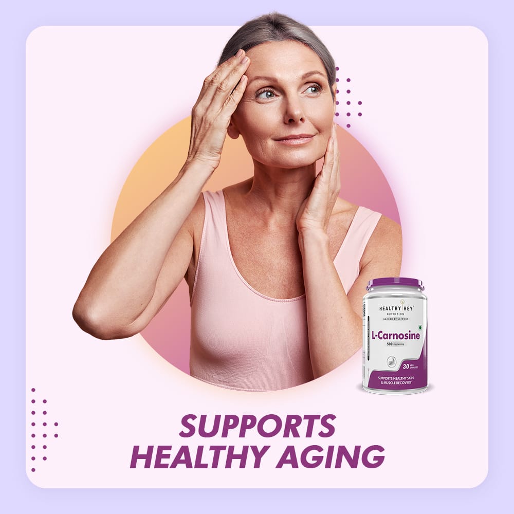 HealthyHey Nutrition Capsule L-Carnosine, Supports Healthy Aging 30 vegetable capsules