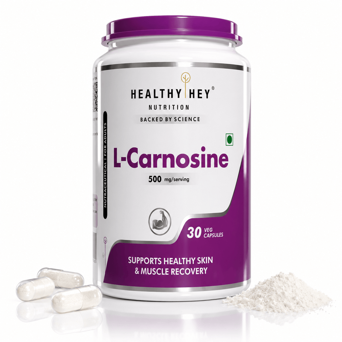 HealthyHey Nutrition Capsule L-Carnosine, Supports Healthy Aging 30 vegetable capsules