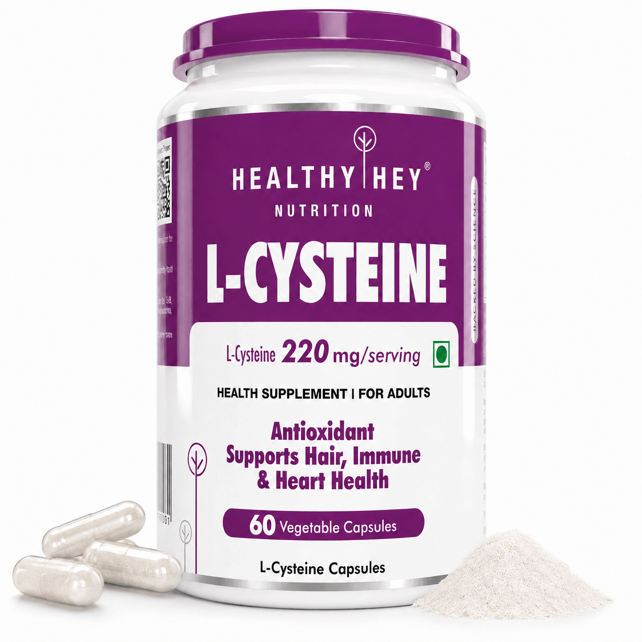 L-Cysteine, Antioxidant support hair, Immune & Heart Health -60 Veg Capsules