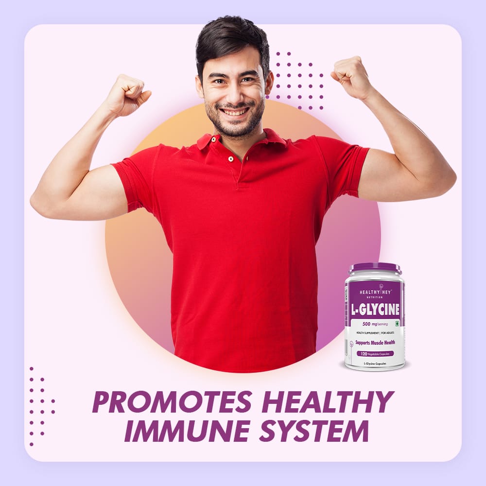 HealthyHey Nutrition Capsule L- Glycine, Support Brain & Sleep Health  120 Veg Capsules