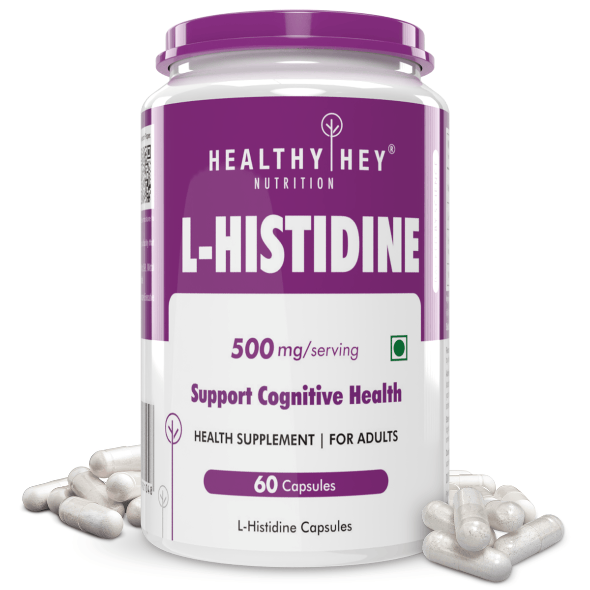 HealthyHey Nutrition Capsule L-Histidine, Support Cognitive Health 60 Veg Capsules