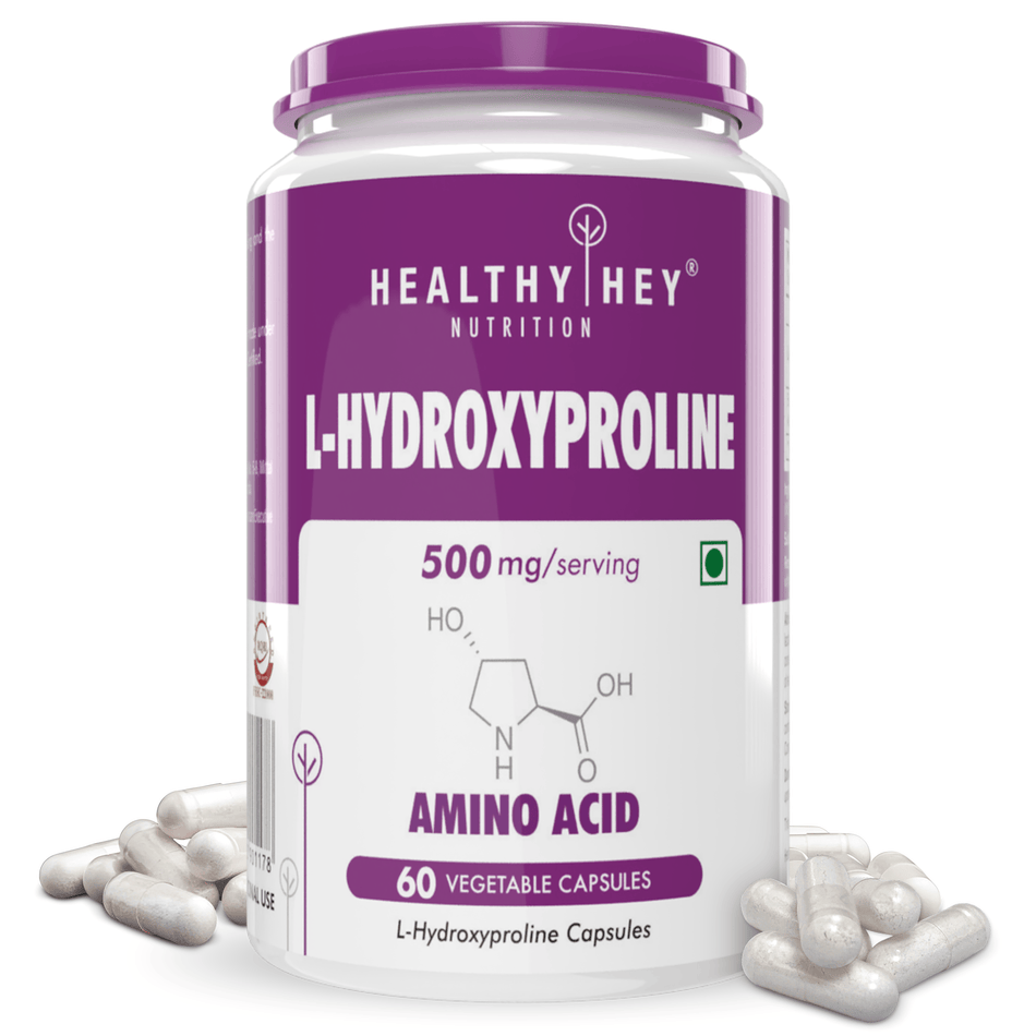 HealthyHey Nutrition Capsule L-Hydroxyproline Aminos - 500mg | 60 Vegetable Capsules