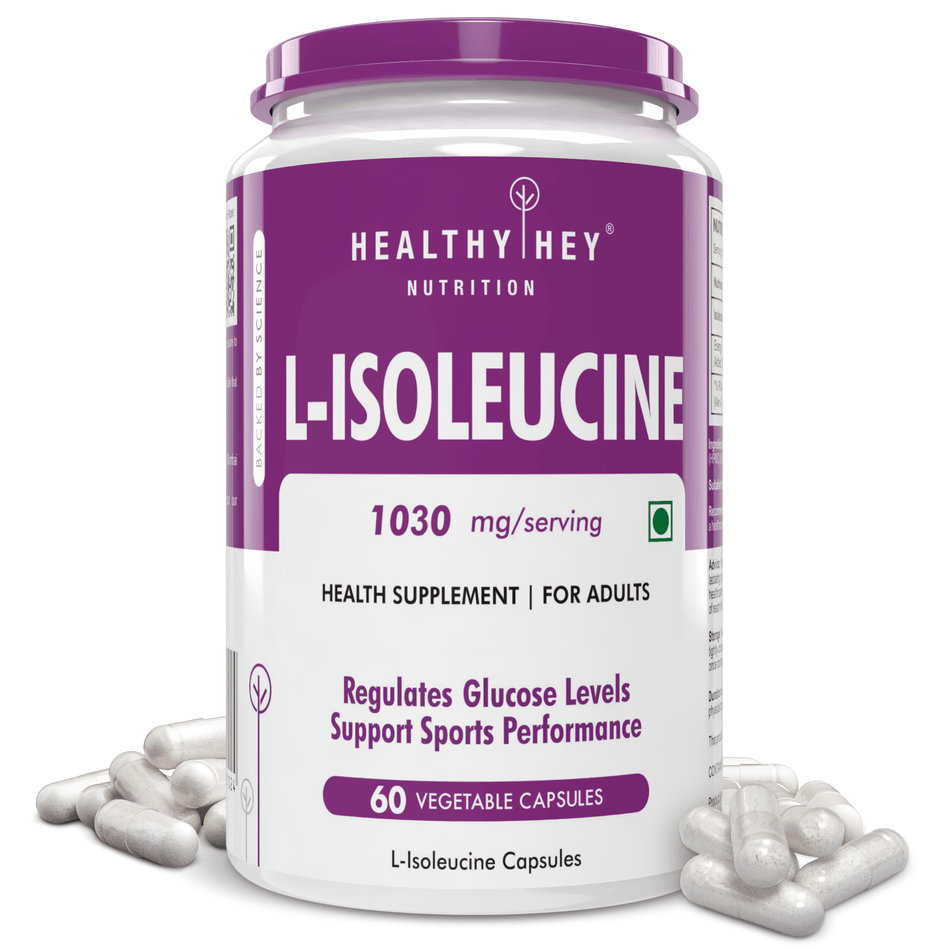 HealthyHey Nutrition Capsule L-Isoleucine,Regulates Glucose Levels support 60 Veg Capsules