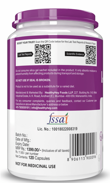 HealthyHey Nutrition Capsule L-Methionine, Antioxidant support & Immune Health Free Form Pure Crystalline, 120 Veg Capsules
