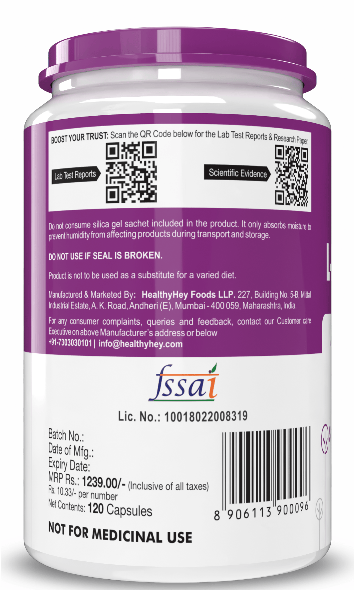 HealthyHey Nutrition Capsule L-Methionine, Antioxidant support & Immune Health Free Form Pure Crystalline, 120 Veg Capsules