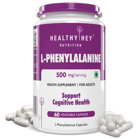 HealthyHey Nutrition Capsule L-Phenylalanine,Support Cognitive Health 60 Veg Capsules - Gluten Free - Non GMO