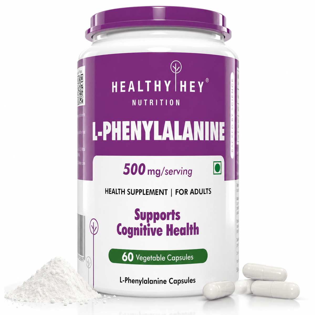 HealthyHey Nutrition Capsule L-Phenylalanine,Support Cognitive Health 60 Veg Capsules - Gluten Free - Non GMO