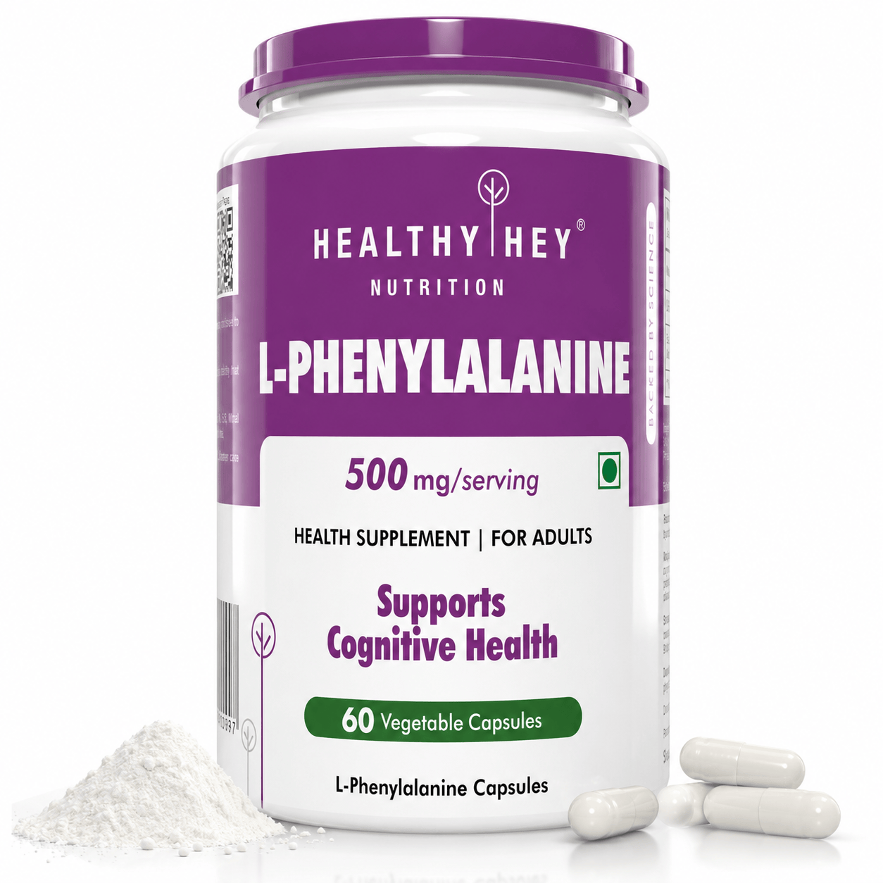 HealthyHey Nutrition Capsule L-Phenylalanine,Support Cognitive Health 60 Veg Capsules - Gluten Free - Non GMO