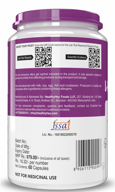 HealthyHey Nutrition Capsule L-Phenylalanine,Support Cognitive Health 60 Veg Capsules - Gluten Free - Non GMO