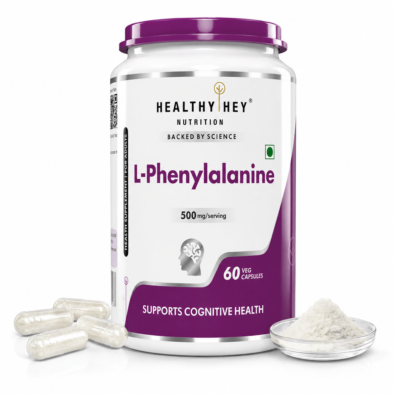 L-Phenylalanine,Support Cognitive Health 60 Veg Capsules - Gluten Free - Non GMO