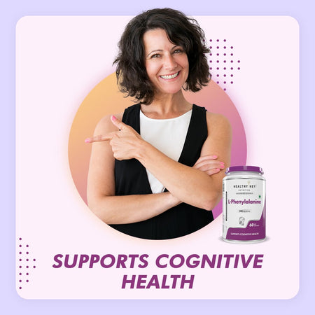 HealthyHey Nutrition Capsule L-Phenylalanine,Support Cognitive Health 60 Veg Capsules - Gluten Free - Non GMO